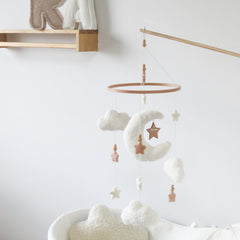 Goukurlsma wooden star beads detail for a tactile accent in the crib canopy or nursery