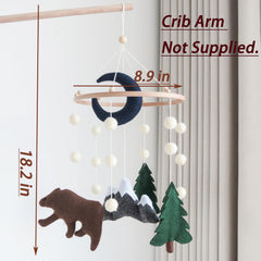 GOUKURLSMA woodland mobile, blue moon centerpiece for soothing bedtime visuals.