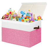 Gowee large toy box with lid keeps toys organized.