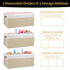 Gowee riveted handles provide sturdy portability for moving the large box.