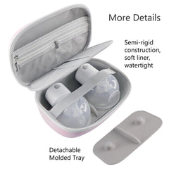 Gowing case with removable tray enabling flexible fit for different pump models