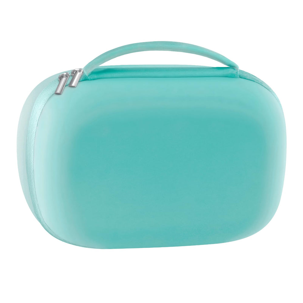 Gowing wearable pump bag in blue hard shell protects two pumps during travel.