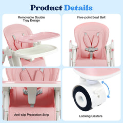 GPOAS high chair folded for compact storage in small spaces