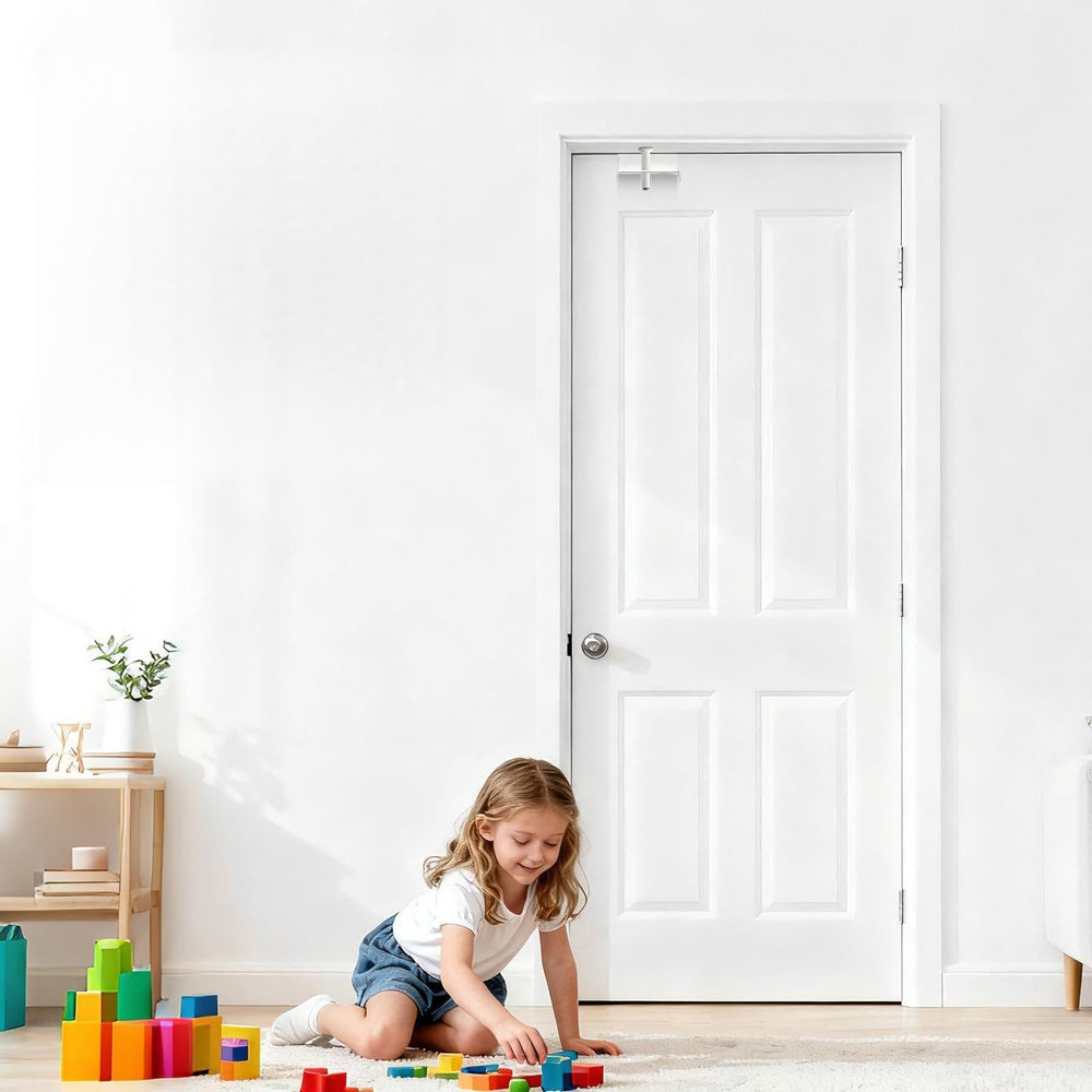 GQGP child safety door top lock front view showing dual-side access for easy use.