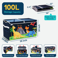 Grabbzee toy box divider shows removable section for organized play zones.