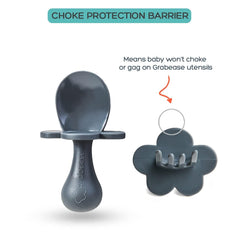 Grabease anti-choke collar shown for safe, comfortable mealtimes.