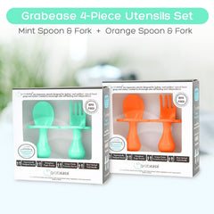 Close-up of Grabease spoon showing soft edges for safe feeding.