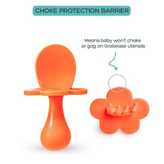 Grabease anti-choke collar design for safer exploration during meals.