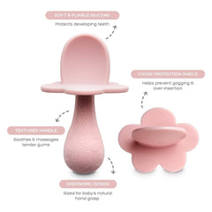 Grabease spoon textured easy-grip handles support self-feeding practice