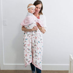 GRACED SOFT LUXURIES muslin blanket pastel floral 47x47, ideal for year-round baby comfort.