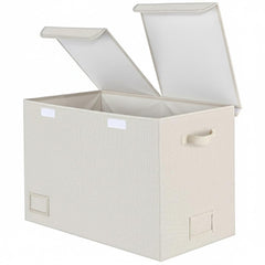 GRANNY SAYS storage chest with lids open for easy access to blankets and towels