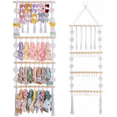 GRDYEAAR bow organizer hanging on wall saves space and keeps bows neatly organized.