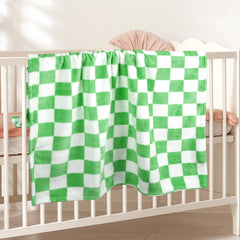 GreatBba Plush Checkered Blanket in nursery decor adds cozy style