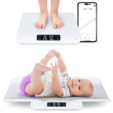 Greater Goods Smart Bluetooth Baby Scale displays precise weight for home growth tracking.