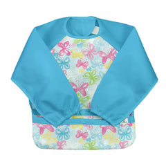 Green Sprouts flipped-pocket bib catches crumbs and keeps mess contained