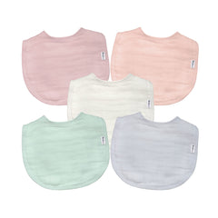 Green Sprouts four-layer absorbent muslin bib catches drips and drool