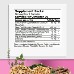 GreeNatr box communicates GMP-made, non-GMO, gluten-free menopause support.