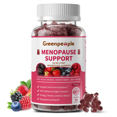 GREENPEOPLE menopause gummies bottle front showing easy daily support for balance