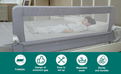 Grelex bed rail folded for travel highlights easy portability and compact storage.