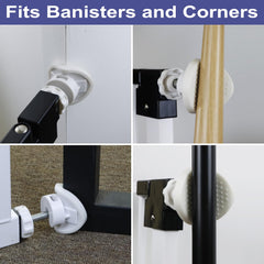 GRENFU banister adapter with soft pads protects walls while securely anchoring gates.