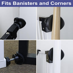 GRENFU banister-to-wall adapter with soft pads protects walls while securing gates.