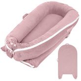 Greuame Nest Lounger Cover pink front view shows soft corduroy texture