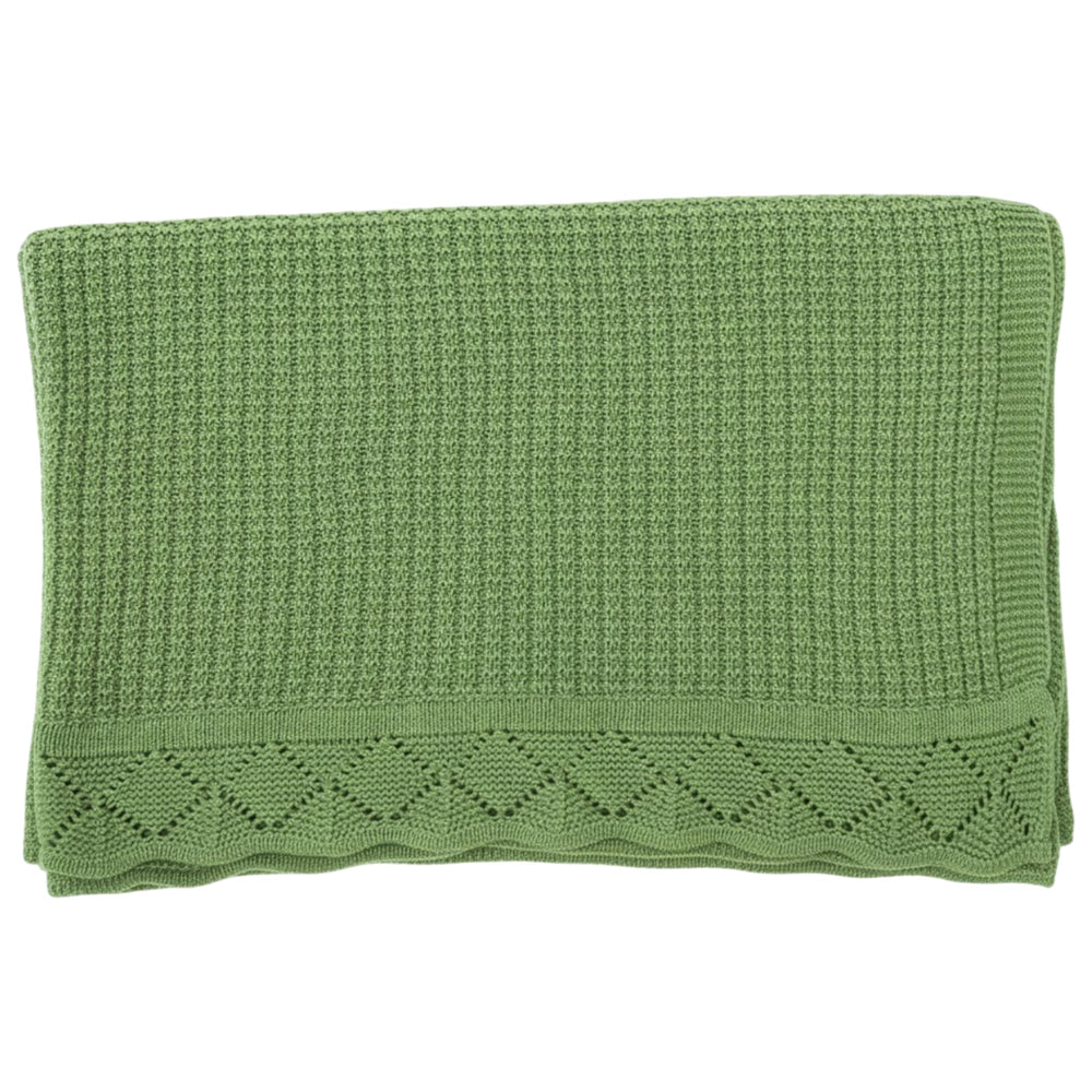 Grewear Baby Knit Blanket beige texture highlights waffle weave for breathable comfort.