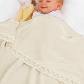 Grewear Baby Knit Blanket closeup knit highlighting soft, breathable cotton.
