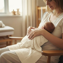 Grewear Baby Knit Blanket soft cotton close-up showing gentle skin-friendly texture