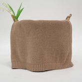 Grewear baby knit blanket in mocha color offers soft cotton for delicate skin.