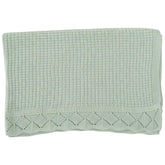 Grewear Baby Knit Blanket with waffle pattern for breathable newborn comfort.