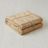 Grewear baby knit blanket in beige with heart texture offers cozy newborn warmth