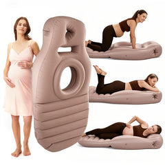 Grluvxo inflatable pregnancy pillow with belly hole supports the bump during stomach sleeping