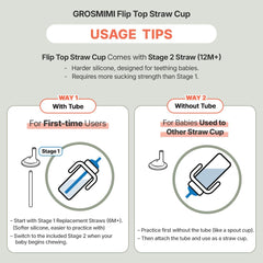 GROSMIMI PPSU straw stage 2 cup supports easy transition.