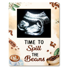GROBRO7 baby sonogram frame with coffee bean pattern for announcements.