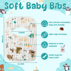 GROBRO7 hedgehog bib soft cotton for teething drool