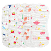 GROBRO7 strawberry flamingo burp cloths set with cartoon pattern offering gentle, absorbent drool protection.