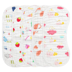 GROBRO7 strawberry flamingo burp cloths set with cartoon pattern offering gentle, absorbent drool protection.
