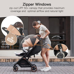Gromast 4-position UPF50+ canopy blocks sun while keeping airflow