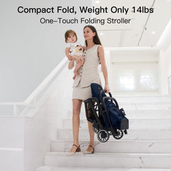 Gromast stroller with wide seat and adjustable recline for comfort