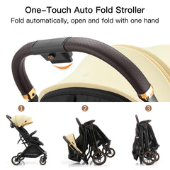 Gromast Gravity Folding Stroller folded compactly for easy trunk storage