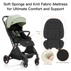 Gromast Gravity Folding Stroller fully folded stand demonstrates self-standing convenience.