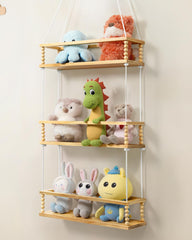 Gronda stuffed animal storage 3-tier hanging organizer keeps plush toys neatly organized