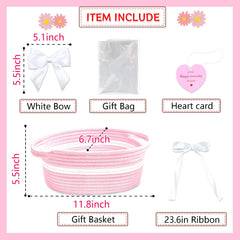 Groodo organizer basket in pink cotton for nursery storage