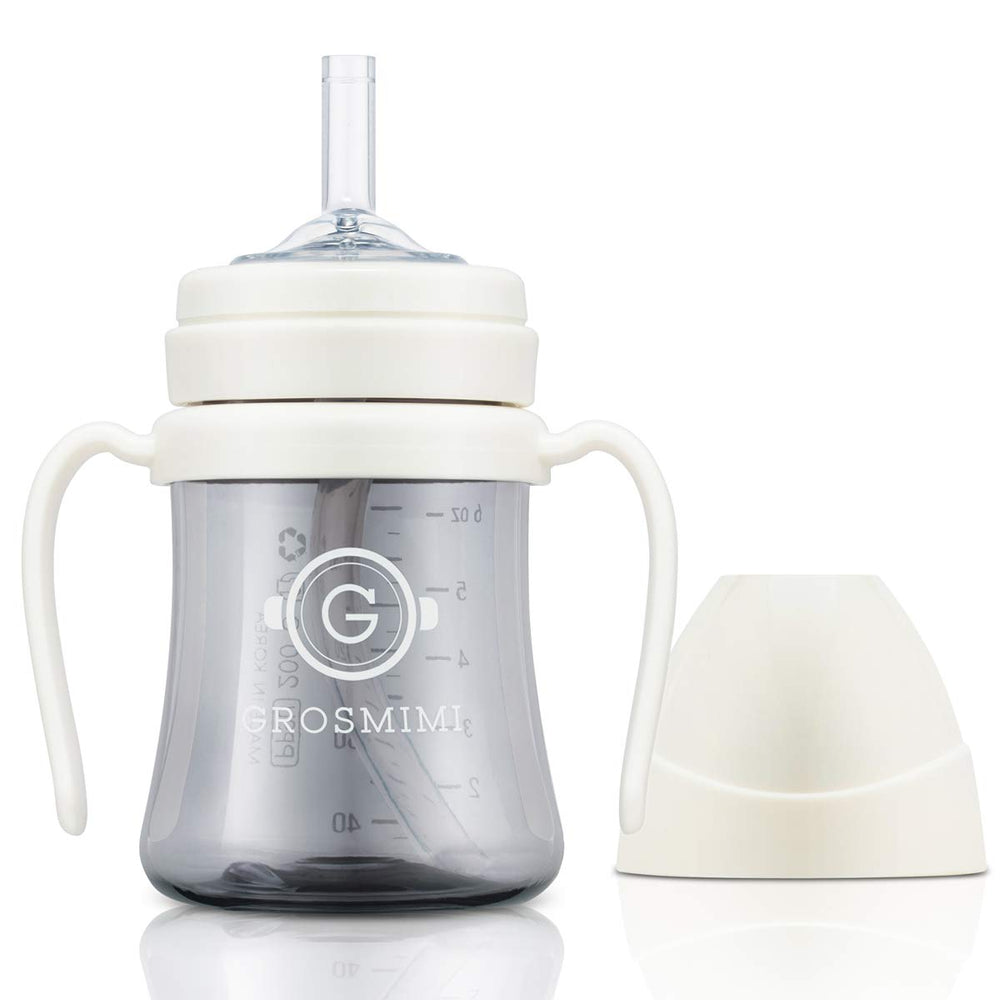 GROSMIMI spill-proof sippy cup with rotating handle for easy one-hand grip