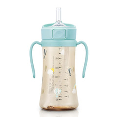 GROSMIMI PPSU BPA-free sippy cup highlights colorful lid and stage 2 straw.