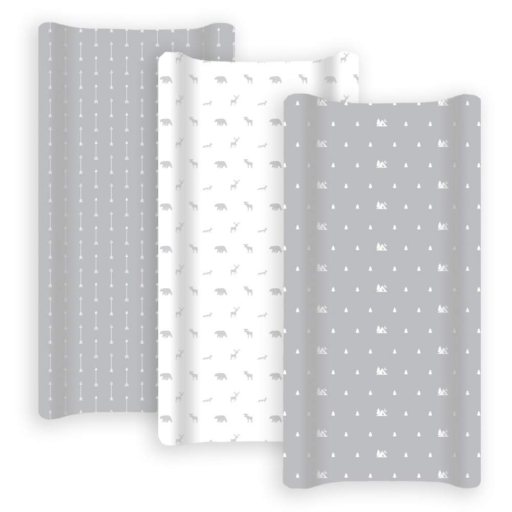 Grow Wild changing pad cover in forest woodland pattern, 3-pack for versatile nursery decor