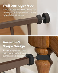 GROWNSY baby gate with anti-stumble pedal in use