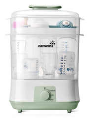 Grownsy bottle sterilizer with 8-bottle capacity supports busy households.