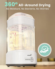 GROWNSY 8-minute steam cycle for quick bottle sanitation.